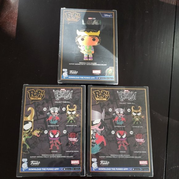 Funko Pop Pins Kid Loki, Venomized Loki & Venomized Thor - Picture 5 of 5